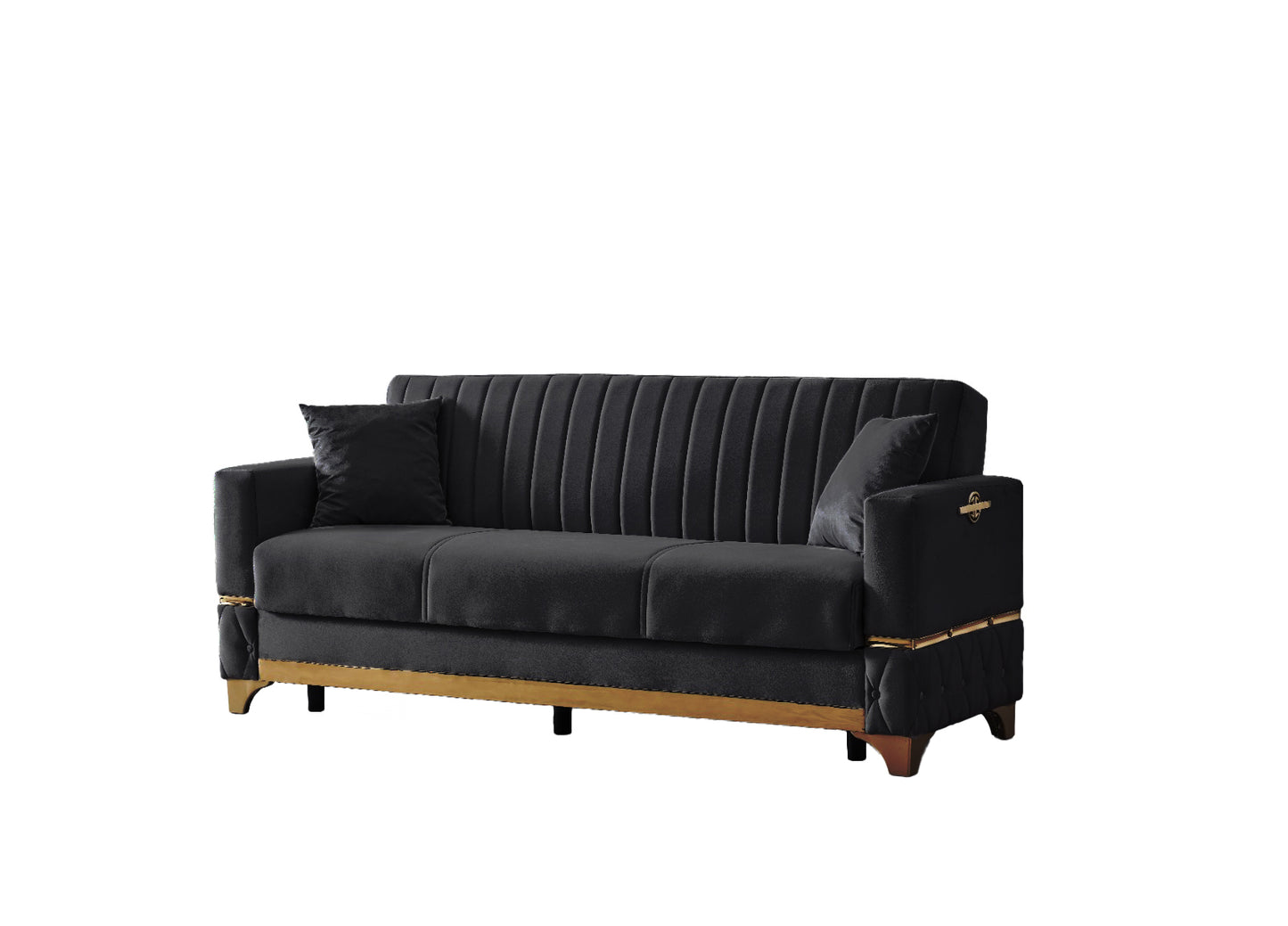 Istanbul Modern Black 3+2+1 Seater Sofa Bed