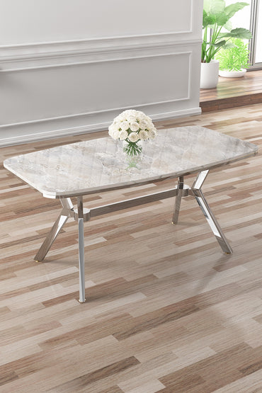 Esla Series Dining Set - 1 Table & 6 Chairs - Modern Minimalist Design