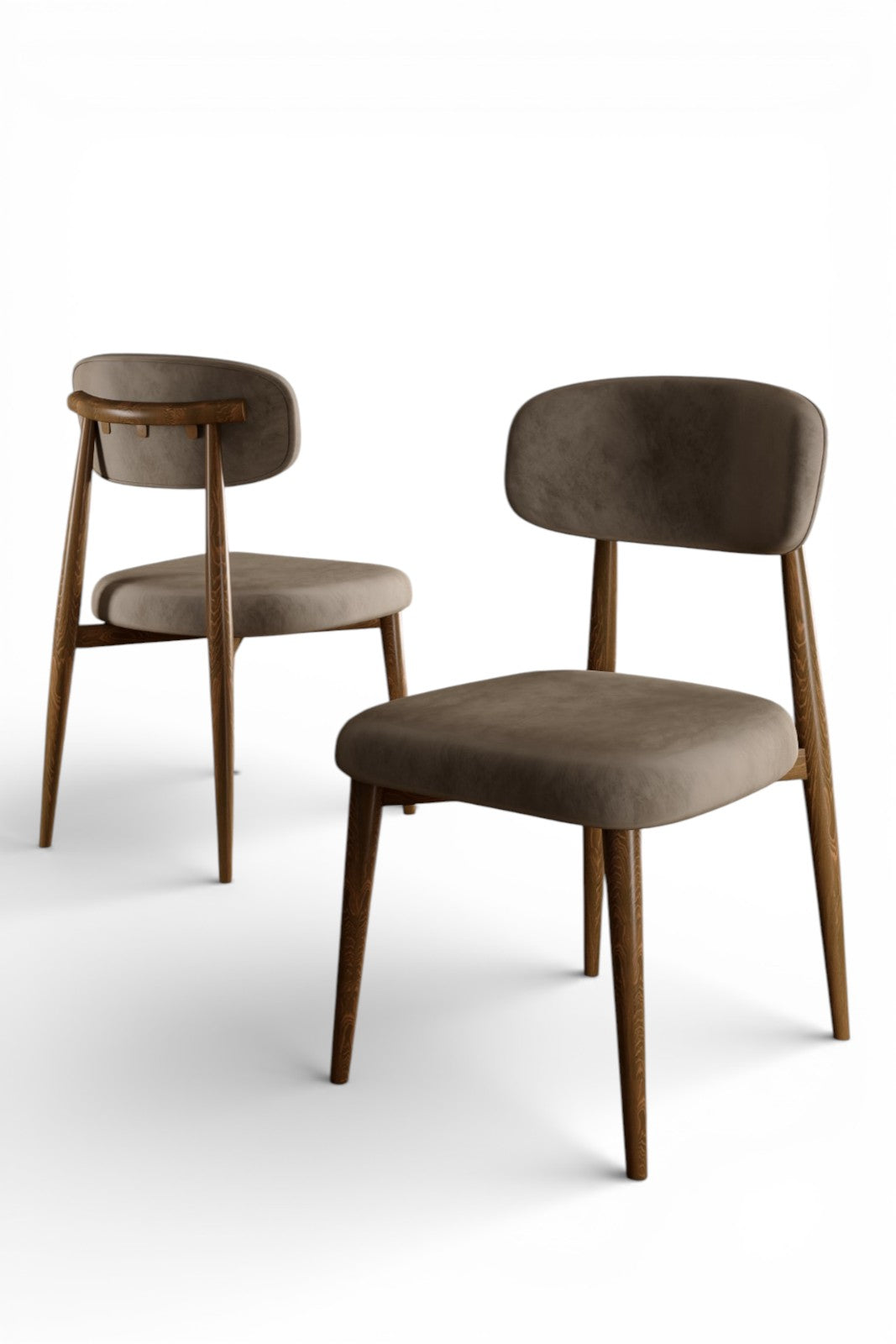 Wedex Series Dining Set & Table and 6 Luxury Babyface Fabric Chairs with Metal Legs