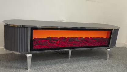Full Screen Remote Controlled TV Unit- Gray/Silver