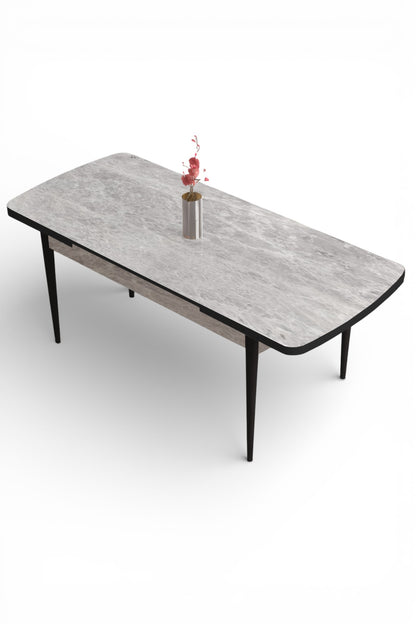 Mira Series Extendable Dining Table with 6 Chairs - Modern Wood Design